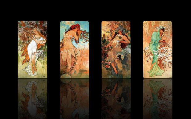 Art Alphonse Mucha Background.