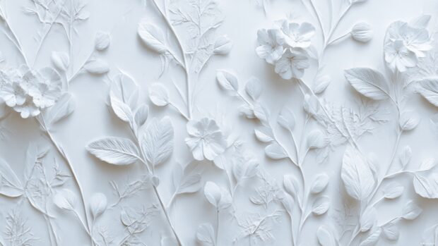 Beautiful white background featuring subtle floral motifs, bringing a touch of nature to your desktop.
