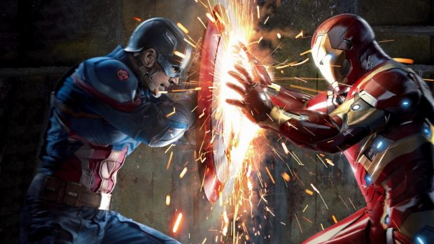 Captain america vs iron man civil war.