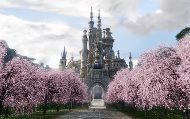 Castle Alice in Wonderland Background.