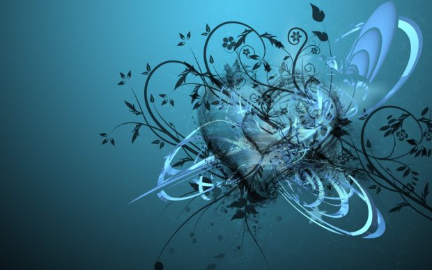 Cool Heart Abstract Art Background.