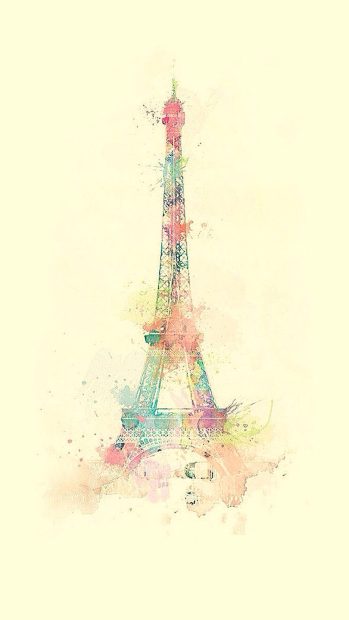 Eiffel Tower Watercolor Paint iphone images.