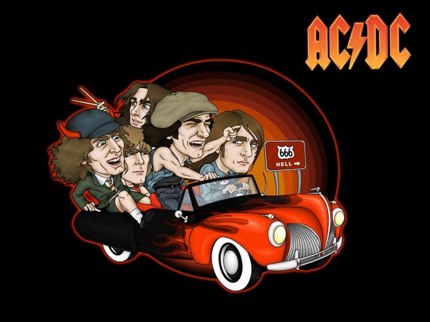 Funny Cartoon Ac Dc Background.