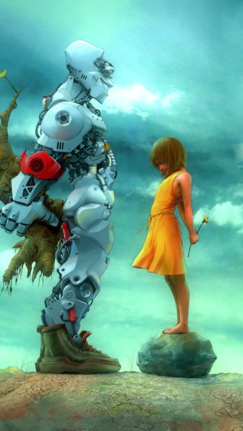 Girl and Robot Photo for Android.