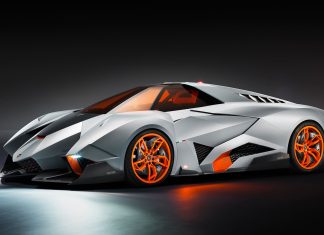 Lamborghini egoista futuristic orange glass pictures.