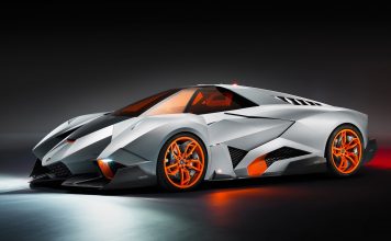 Lamborghini egoista futuristic orange glass pictures.