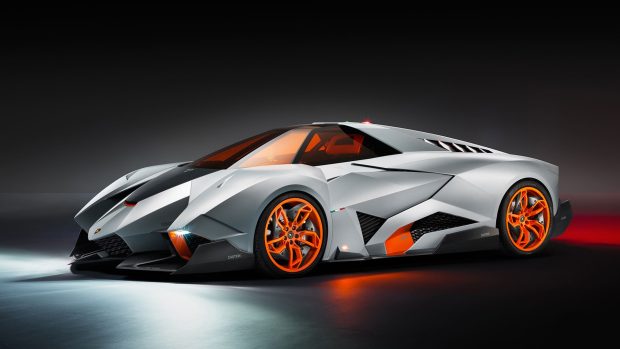 Lamborghini egoista futuristic orange glass pictures.