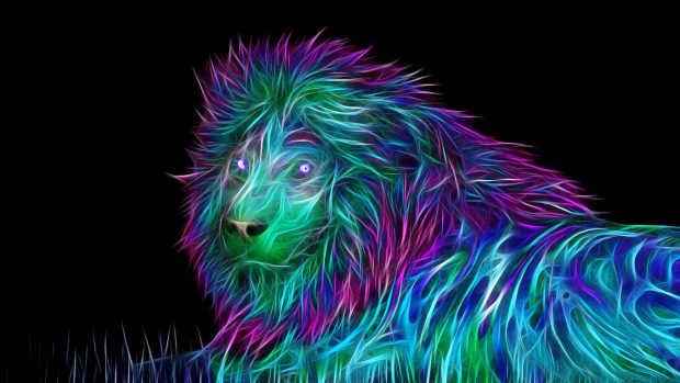 Lion Abstract Art Wallpaper.