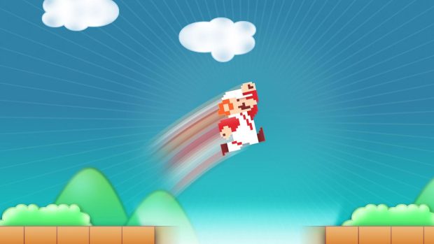 Mario Bross 2D Games Jump Widescreen HD Background.