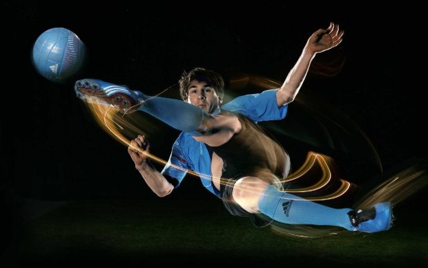 Messi Adidas Soccer Gear Flying Kick Wallpaper 1920x1200.