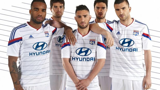 Olympique Lyonnais Adidas Soccer Home Kit Wallpaper Wide.