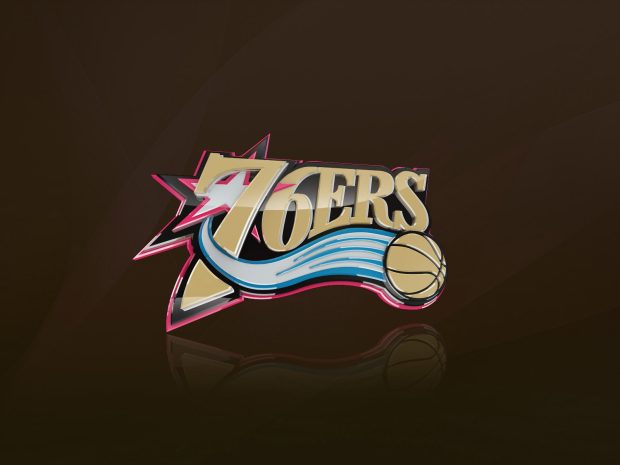 Philadelphia 76ers 3D Logo Wallpaper.