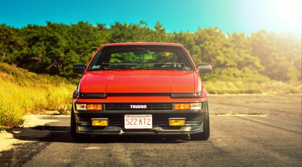 Red Toyota Corolla Ae86 Background.