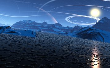 Sci Fi Mountain Moon 4K 3840x2160 Wallpaper