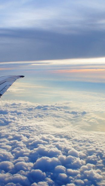 Sky Altitude Clouds Airplane Wing Flying Soaring Earth Wallpaper.