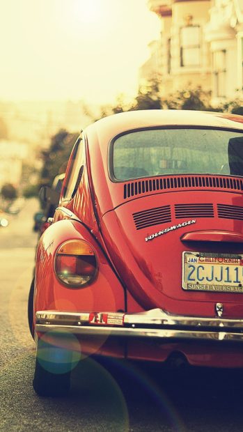 Vintage Red Volkswagen Beetle Photos 1080x1920.