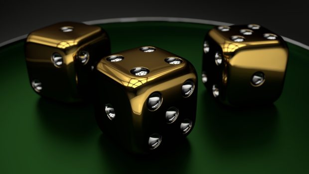 3D Golden Dice HD Pictures.