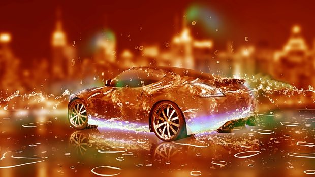 3D water car desktop wallpaper.