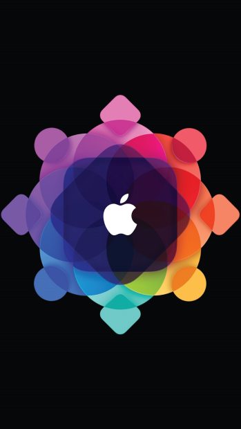Abstract Overlap Pattern Apple Logo Background for Iphone.