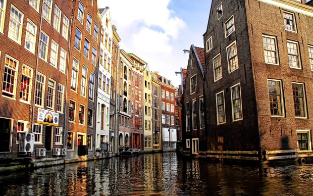 Amsterdam venetian canal houses buildings city 3840x2400.