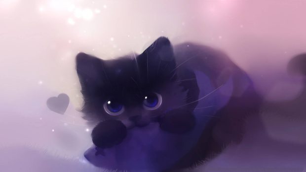 Anime Cat Full HD Wallpaper.