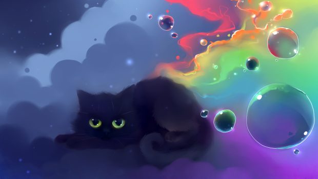 Anime Cat Wallpaper for Desktop.