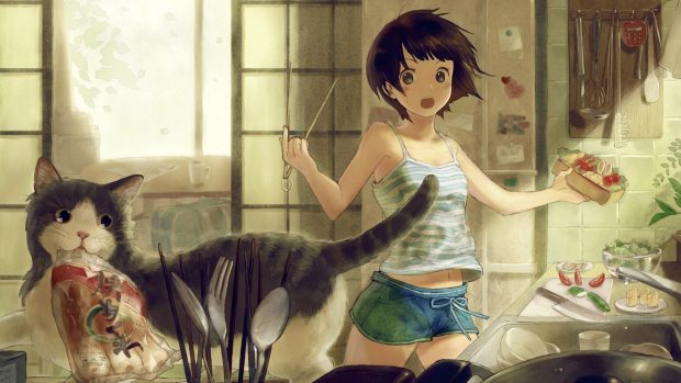 Anime wallpaper girl cooking sandbox images.