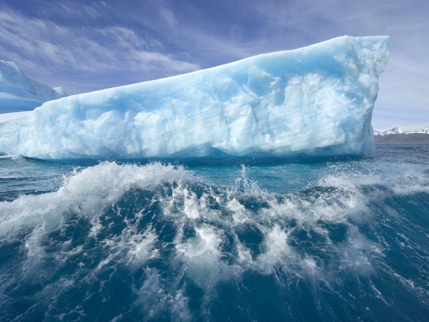Antarctica Water Skiing Background.