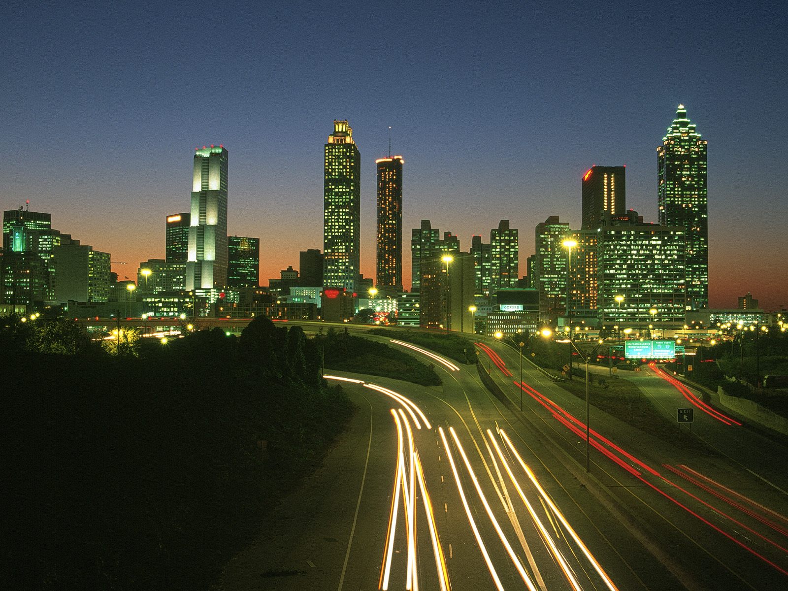 Atlanta City at Night HD wallpaper