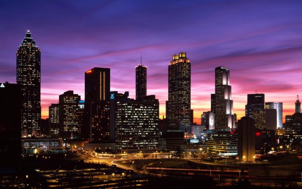 Atlanta,Georgia,downtown skyline,dusk