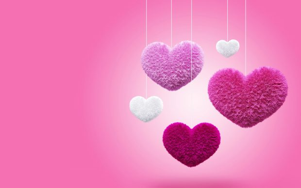 Awesome 3D Hearts Wallpaper for Desktop.