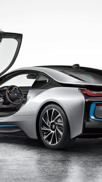 BMW I8 Back Silver iPhone HD Images.