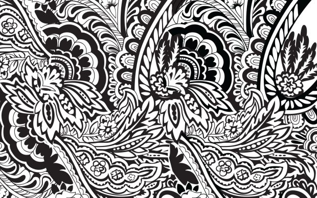 Backgrounds Black Paisley HD.