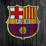 Barcelona Logo Iphone 5 in Wood Wallpaper.