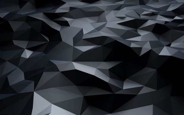 Black 3D Polygons Dark Pattern Ultra HD Wallpaper.