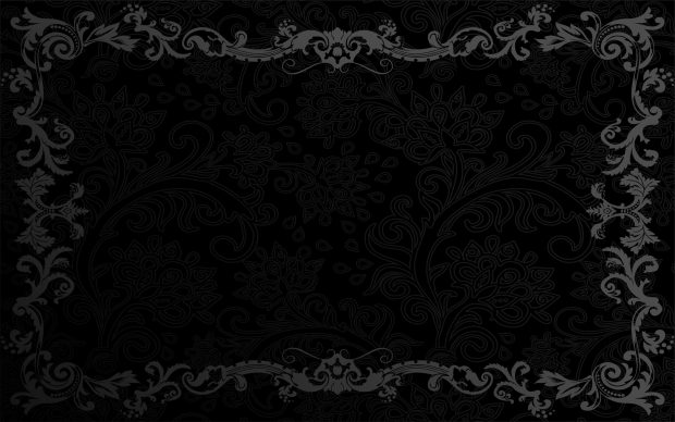 Black Vintage Floral Wallpaper.