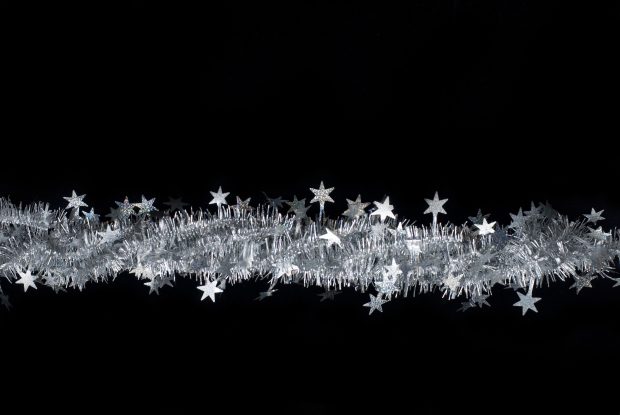 silver tinsel border