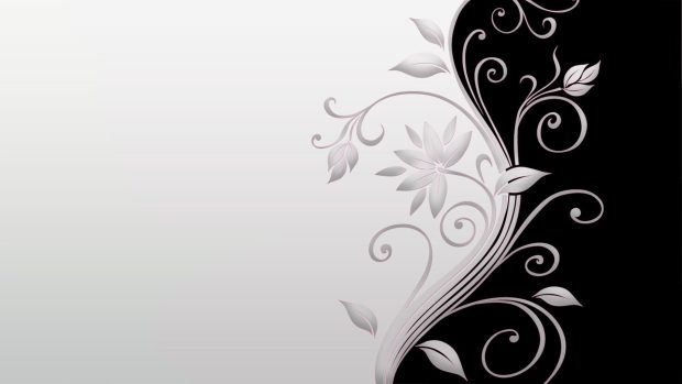 Black and white wallpaper Black and White leaf art.