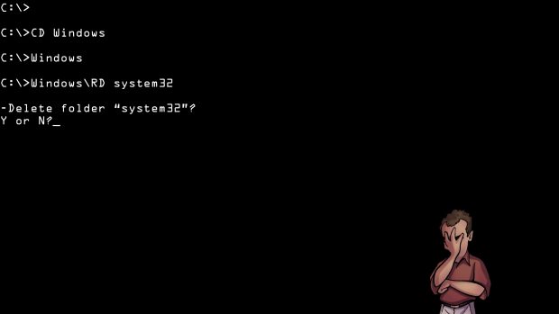 Black delete facepalm system32.