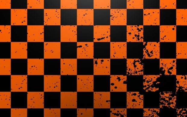 Black orange checkerboard Art 2560x1600.