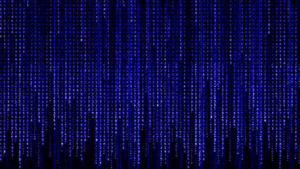 Blue Animated Matrix Full HD Background.
