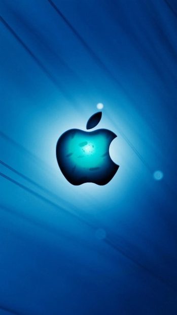 Blue Apple Logo Iphone Wallpaper.