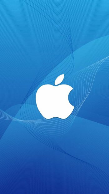 Blue Apple Logo Wallpaper for Iphone.