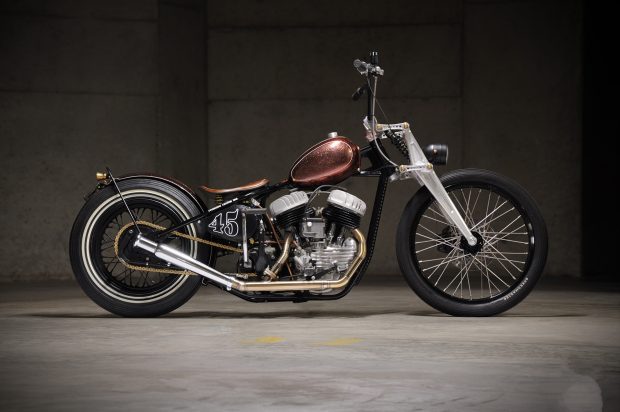 Bobber Motorcycle Widescreen Background.