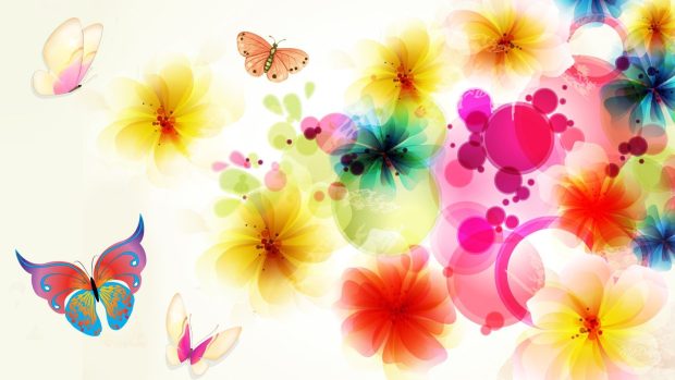 Bright Floral Background Desktop.