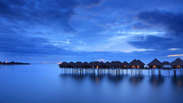 Calm sea houses beach malaysia 3840x2160.