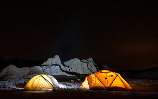 Camping Mojave Desert wallpaper.