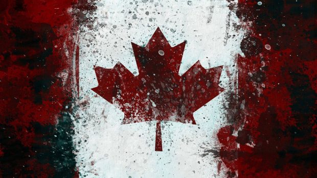 Canadian flag with paint drops 1920x1080.