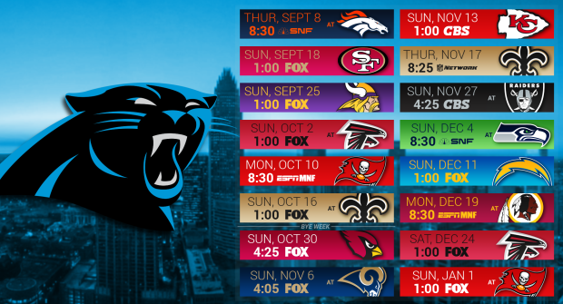Carolina Panthers Logo car city schedule.