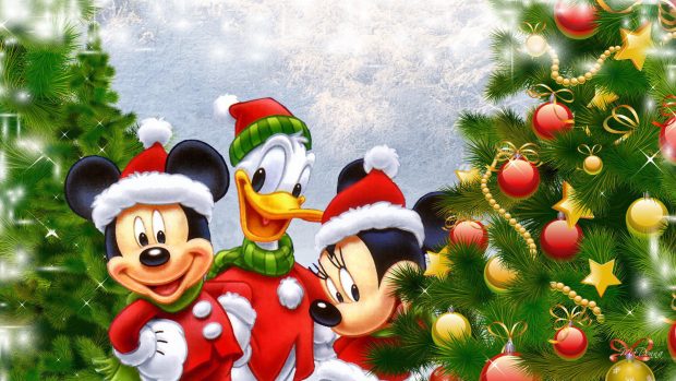Cartoons Disney Christmas Tree Backgrounds.